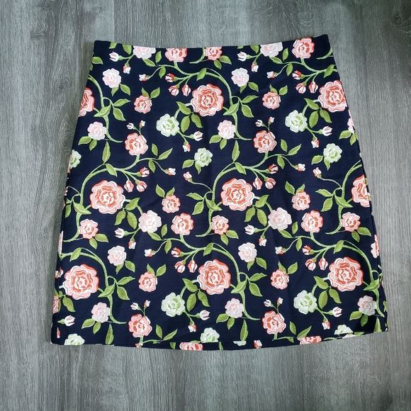 Ann Taylor Blue Floral Skirt - Picture 1 of 4